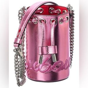 Christian Louboutin Mary Jane Laminato Broderie Logo Bag